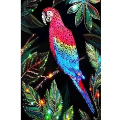 Puzzle cu diamante: Set de pictură cu diamante Papagal 10x15cm