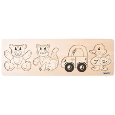 Puzzle cu păpuși din lemn 4 piese - Woodyland imaginea 2