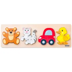 Puzzle cu păpuși din lemn 4 piese - Woodyland