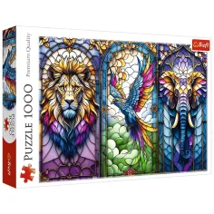 Puzzle cu vitraliu cu animale 1000 de piese - Trefl