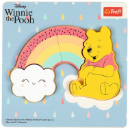 Puzzle de sortare a formelor din lemn cu Winnie de Pluș lângă curcubeu - Trefl