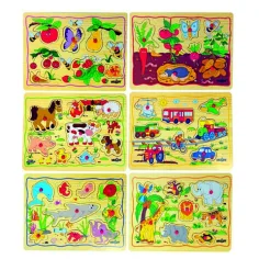 Puzzle din lemn cu ajutor pentru prindere - Woodyland