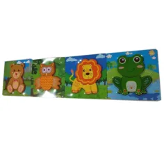 Puzzle din lemn cu animale în mai multe variante