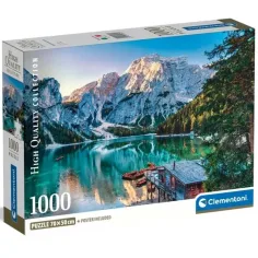 Lacul smarald Braiesi puzzle de 1000 de piese cu poster - Clementoni