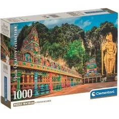 Puzzle Painted Batu Caves HQC 1000 de piese cu poster - Clementoni