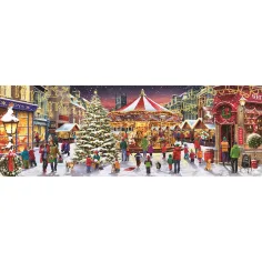 Puzzle panoramic de 1000 de piese satul de Crăciun - Clementoni imaginea 2
