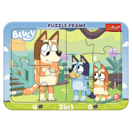 Puzzle pentru bebeluși Bluey 2 în 1 cu ramă - Trefl