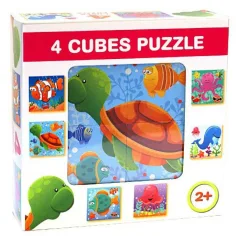 Puzzle pentru bebelusi cu animale de mare 4 bucati