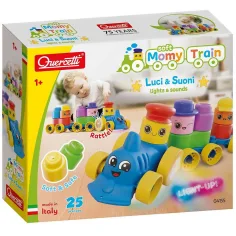 Quercetti: Momy Soft Train tren cu cuburi moi, 25 de piese