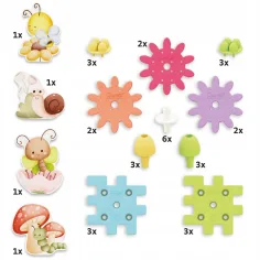 Quercetti: PlayEco+ Garden Gears set de construcție cu roți dințate, 34 de piese imaginea 5