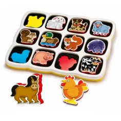 Quercetti: Puzzle magnetic animale de casa - 12 bucati  imaginea 2
