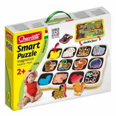 Quercetti: Puzzle magnetic animale de casa - 12 bucati 