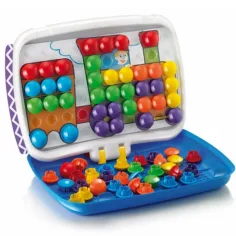 Quercetti: Set 2 în 1 Junior cu pioneze, cu tablă de desen imaginea 3