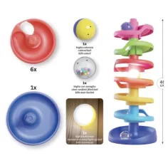 Quercetti: Spiral Tower pistă de biluțe baby cu bilă care luminează imaginea 2