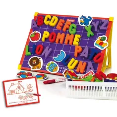 Quercetti: Tabără magnetică cu litere mari 48 buc + suport imaginea 2