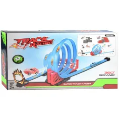 Racing Track: Set pistă de curse din 32 de piese cu buclă spirală și 2 mașini pull-back 1/64 imaginea 2