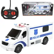 RC Microbuz de poliție cu telecomandă cu efecte luminoase și sonore la scară 1/24 20cm