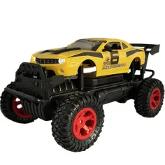 RC Off-Road mașină de jucărie galbenă Camaro cu lumini 27 MHz 29cm 1/14 scală imaginea 3