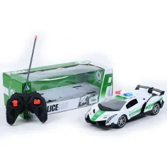 RC Mașină sport Lamborghini de poliție cu telecomandă cu efecte de lumină 1/16