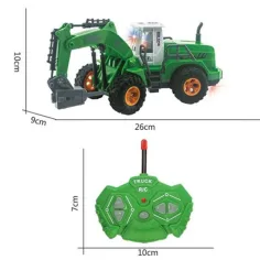 RC Truck vehicul de muncă verde cu telecomandă 1/30 27MHz imaginea 2