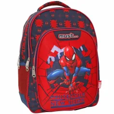 Luna: Rucsac școlar Spider-Man cu trei compartimente, 32x18x43cm imaginea 3
