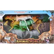 Safari set de joacă cu 8 bucăți de figurine animale și accesorii
