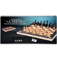 Șah 3 in 1 set de joacă din lemn 34cm
