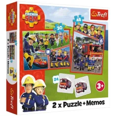Sam pompier puzzle și set de cărți de memorie 2 în 1 - Trefl