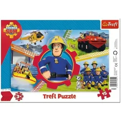 Sam pompierul: Ziua lui Sam puzzle cu cadru de 15 piese - Trefl