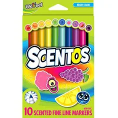 Scentos markere parfumate subțiri de culoare vie 10 bucăți