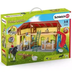 Schleich Farm World – Set de joacă cu grajd pentru cai (42485)