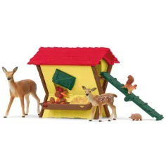 Schleich: Farm World - Set de joacă cu hrănitor pentru animale de pădure (42658) imaginea 2