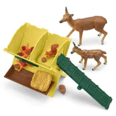 Schleich: Farm World - Set de joacă cu hrănitor pentru animale de pădure (42658) imaginea 4