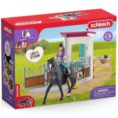Schleich: Horse Club - Set de joc Lisa și Storm cu boxă pentru călărie