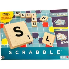 Scrabble Original din Lemn și Joc de Societate 2în1 - Mattel
