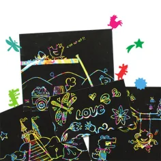 Scratch Art set cu șabloane 5 foi imaginea 2