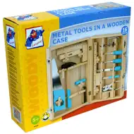 Scule din metal în cutie de lemn 16 bucăţi - Woodyland
