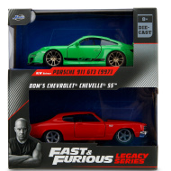 Seria Legacy Fast &amp; Furious – set de machete auto metalice Dom Chevrolet Chevelle SS și Porsche 911 GT3 (997) - Jada Toys