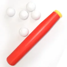 Set bâtă de baseball din plastic roșu cu mingi 56cm imaginea 4