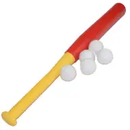 Set bâtă de baseball din plastic roșu cu mingi 56cm