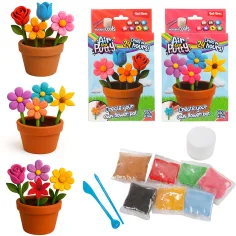 Set creativ pentru realizarea florilor din lut care se usucă la aer, disponibil în mai multe variante 1buc imaginea 1