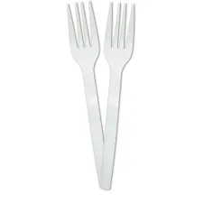 Set de 10 furculițe reutilizabile albe