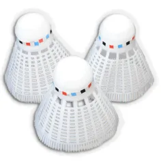 Set de 3 rachete de badminton de culoare albă