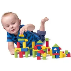 Set de 50 de cuburi din lemn cu cutie de selecție a formelor - Woodyland imaginea 3
