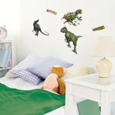 Set de autocolante de perete 3D Lumea Dinozaurilor cu poster imaginea 2