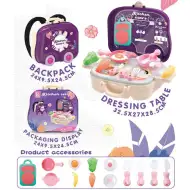 Set de bucătărie mov 2in1 în valiză tip troler cu accesorii