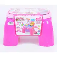 Set de bucătărie roz transportabilă suport scaun