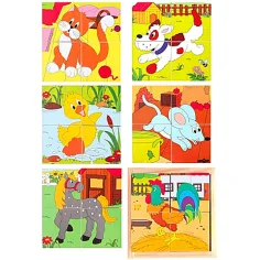 Set de cuburi de poveste cu animale de companie