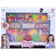 Set de făcut bijuterie cu mărgele colorate și litere cuburi