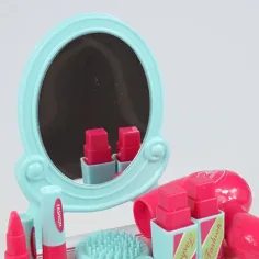 Set de frumusețe cu măsuță de toaletă cu oglindă și machiaj într-o cutie de depozitare imaginea 5
